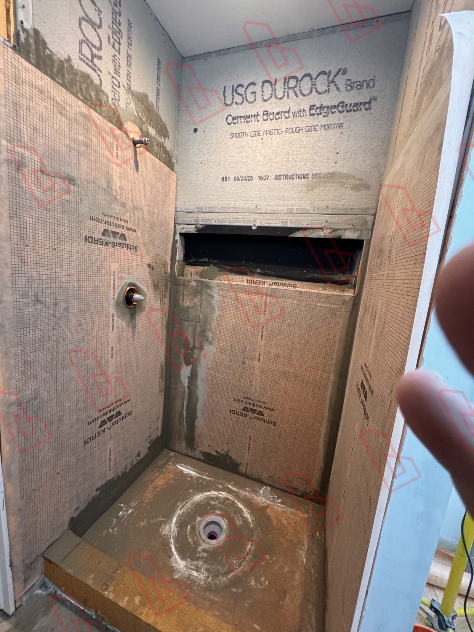 Walled Lake bathroom waterproofing progress